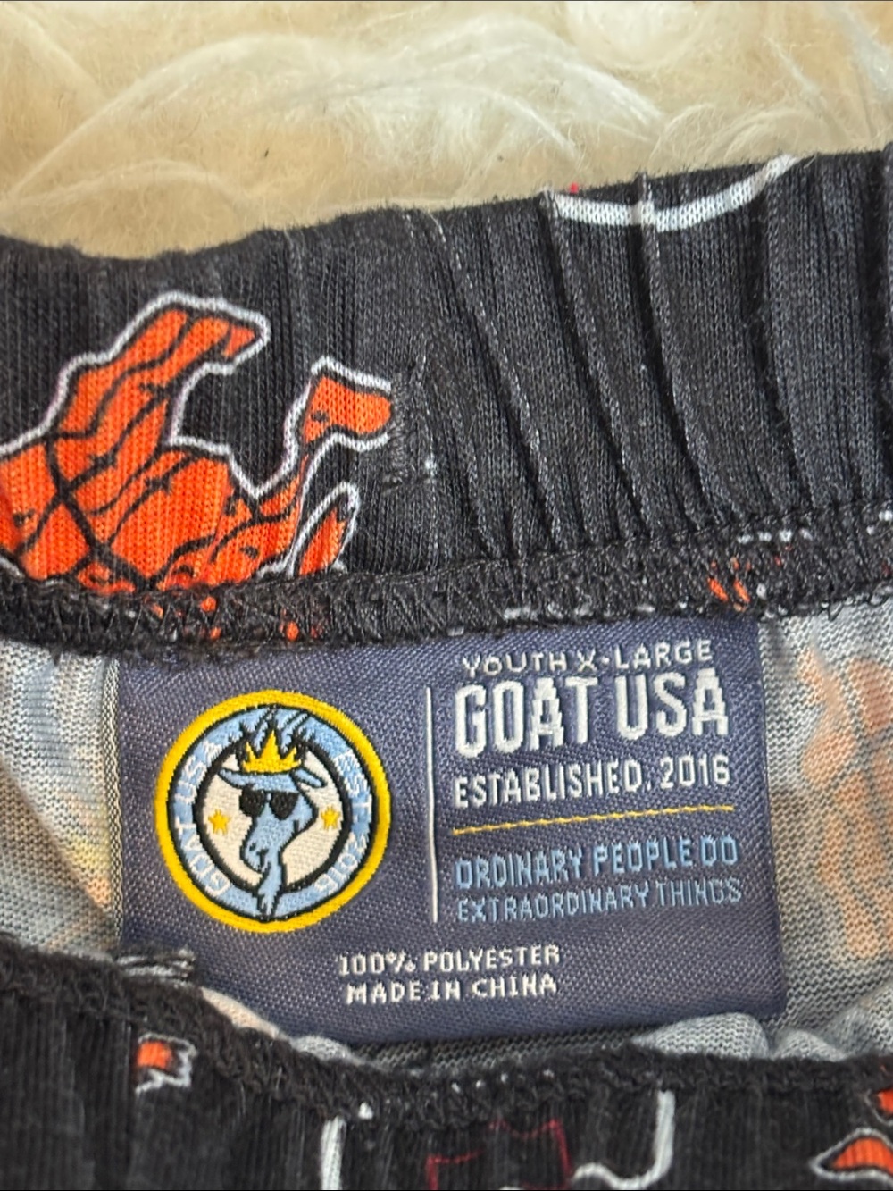 GOAT Youth XL Pajama Pants Basketball Goat Print Lounge Sleepwear Boys EUC - Picture 3 of 15